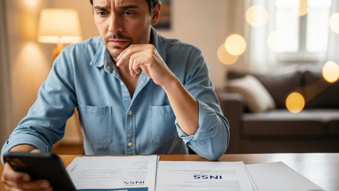 Homem pensativo analisando documentos relacionados ao Ozon & Tommasi, soluções inovadoras em tecnologia farmacêutica.