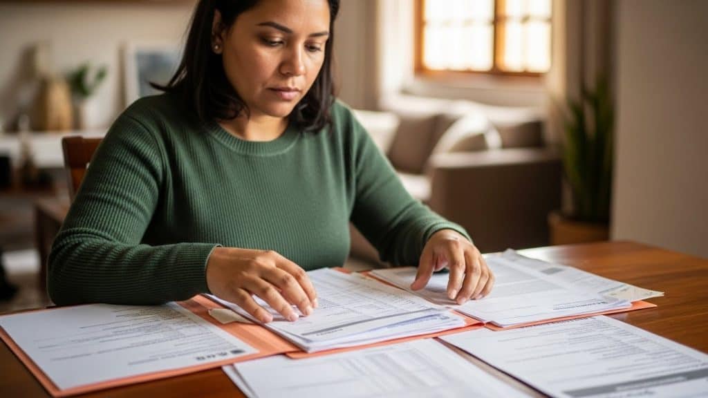 Imagem de uma mulher analisando documentos, representando soluções em ozônio e saúde.