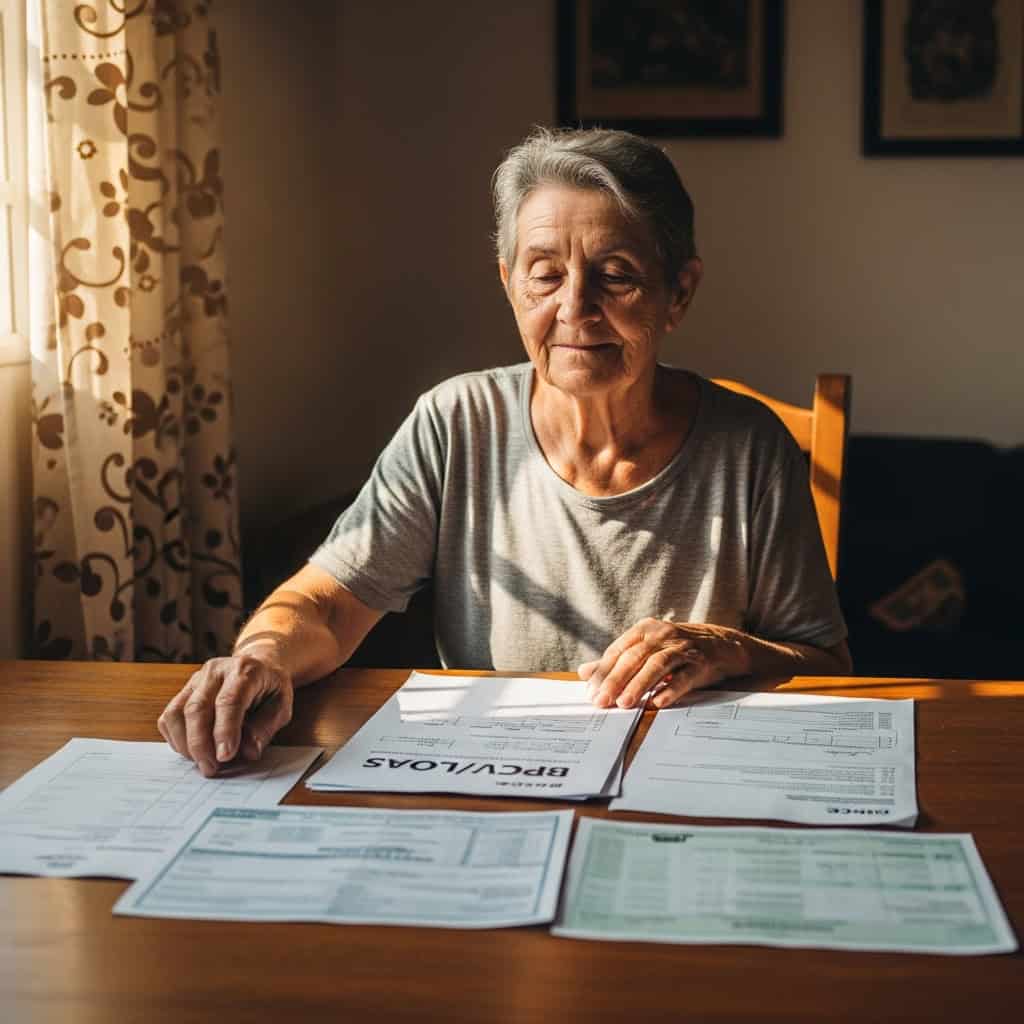 Imagem de uma profissional de saúde conversando com paciente, discutindo documentos clínicos em ambiente hospitalar.