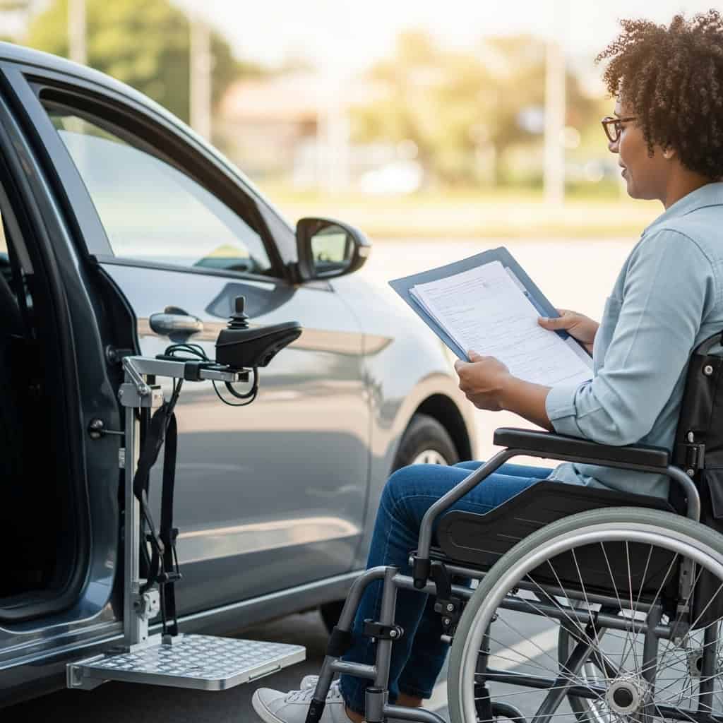 Imagem de uma profissional de saúde conversando com paciente, discutindo documentos clínicos em ambiente hospitalar.