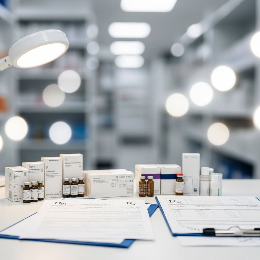 Imagem de uma profissional de saúde conversando com paciente, discutindo documentos clínicos em ambiente hospitalar.