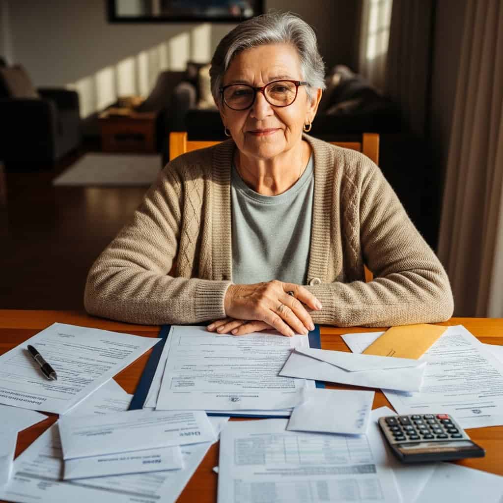 Imagem de uma profissional de saúde conversando com paciente, discutindo documentos clínicos em ambiente hospitalar.