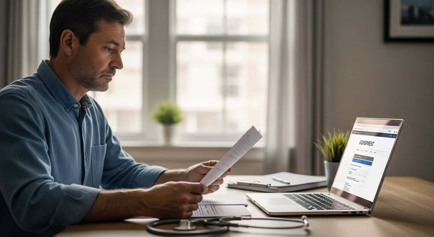 Ozon & Tommasi – Atendimento Jurídico Advogado analisando documentos e computador para auxílio em benefícios INSS.